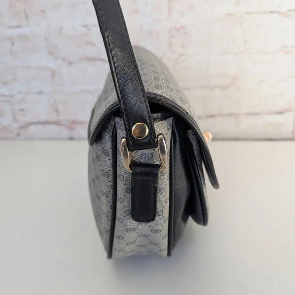 GUCCI GG MONOGRAM CANVAS LEATHER VINTAGE WOMEN'S SHOULDER BAG - Picture 4 of 13
